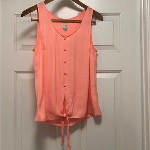 Coral tie-front tank